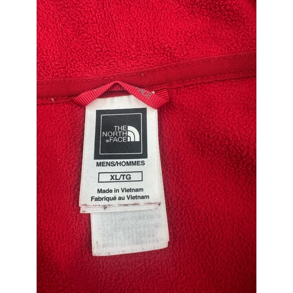 The North Face Polartec Classic Fleece Jacket Men XL Red 1/4 Zip Outdoor Thermal
